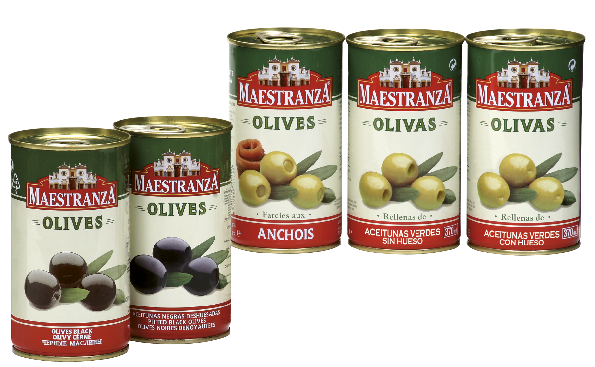 GREEN AND BLACK OLIVES IN TIN CAN