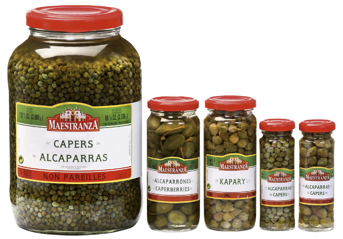 CAPERS AND CAPERBERRIES IN GLASS JAR
